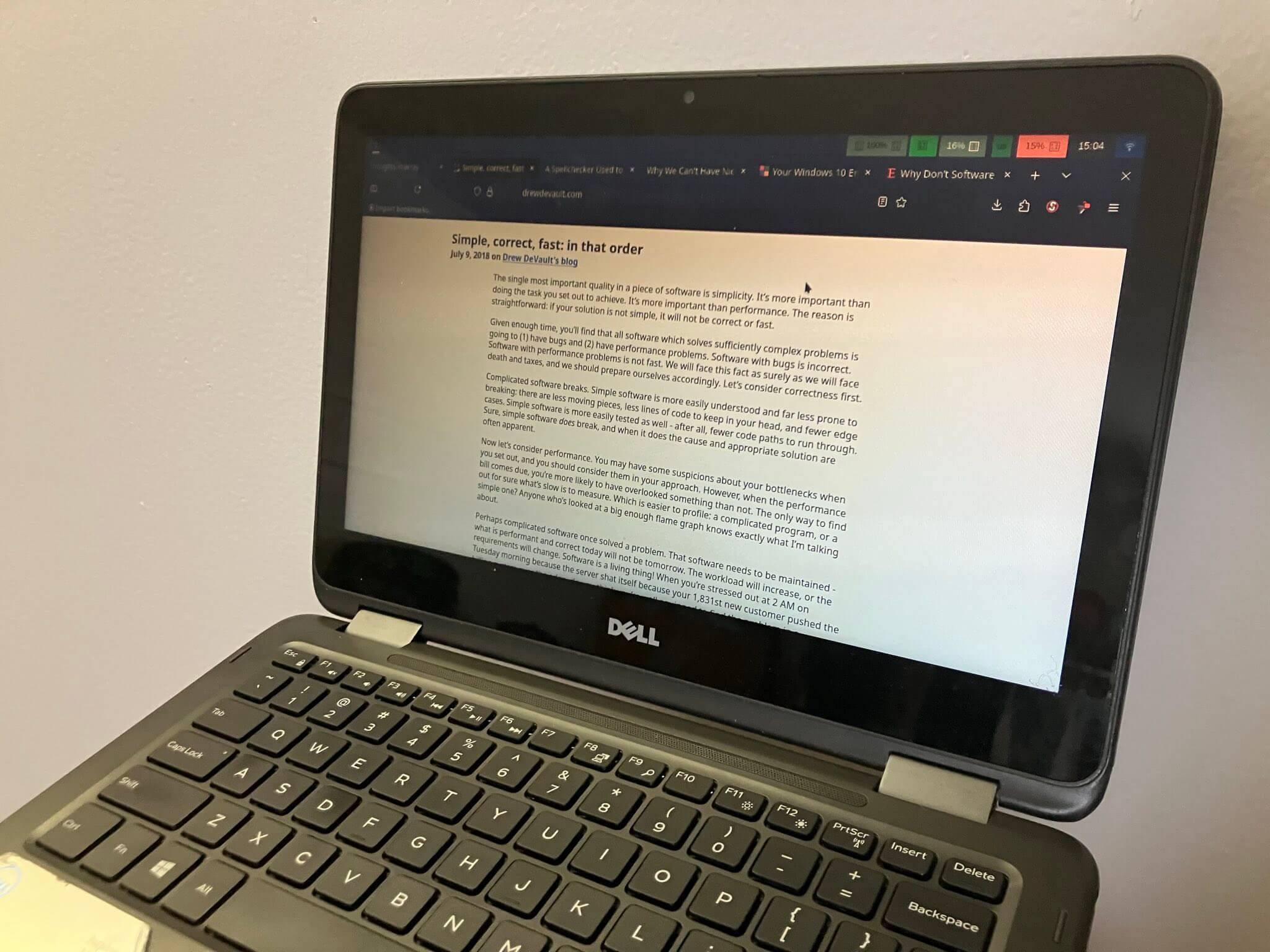 My laptop from 2016. Taken 2025-04-15.