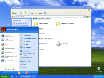 Windows XP start screen